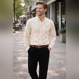 Polo Ralph Lauren Corduroy Pants Mens 36x32 Black Classic Fit 100% Cotton New